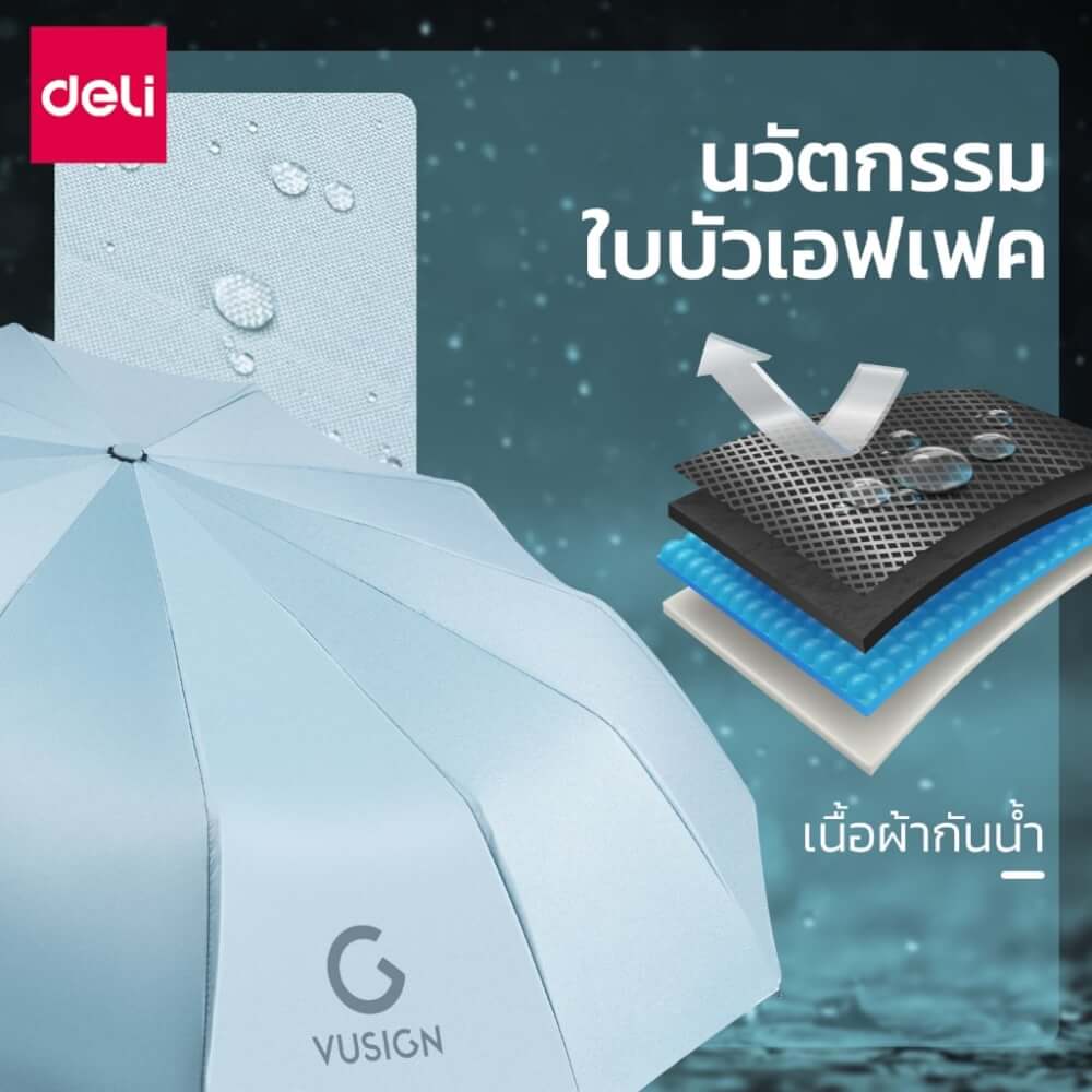 ร่มพับพกพา VUSIGN VS4086-LB-01 สีฟ้า