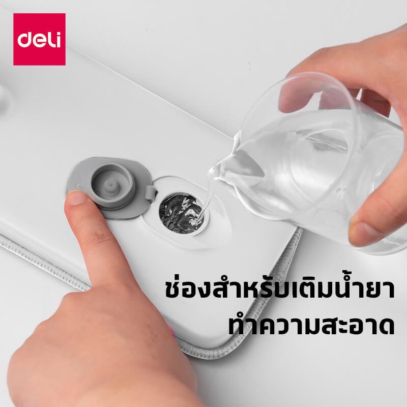 ไม้ถูพื้นรีดน้ำในตัว ฉีดสเปรย์ DELI VS1043-WH-01 สีขาว
