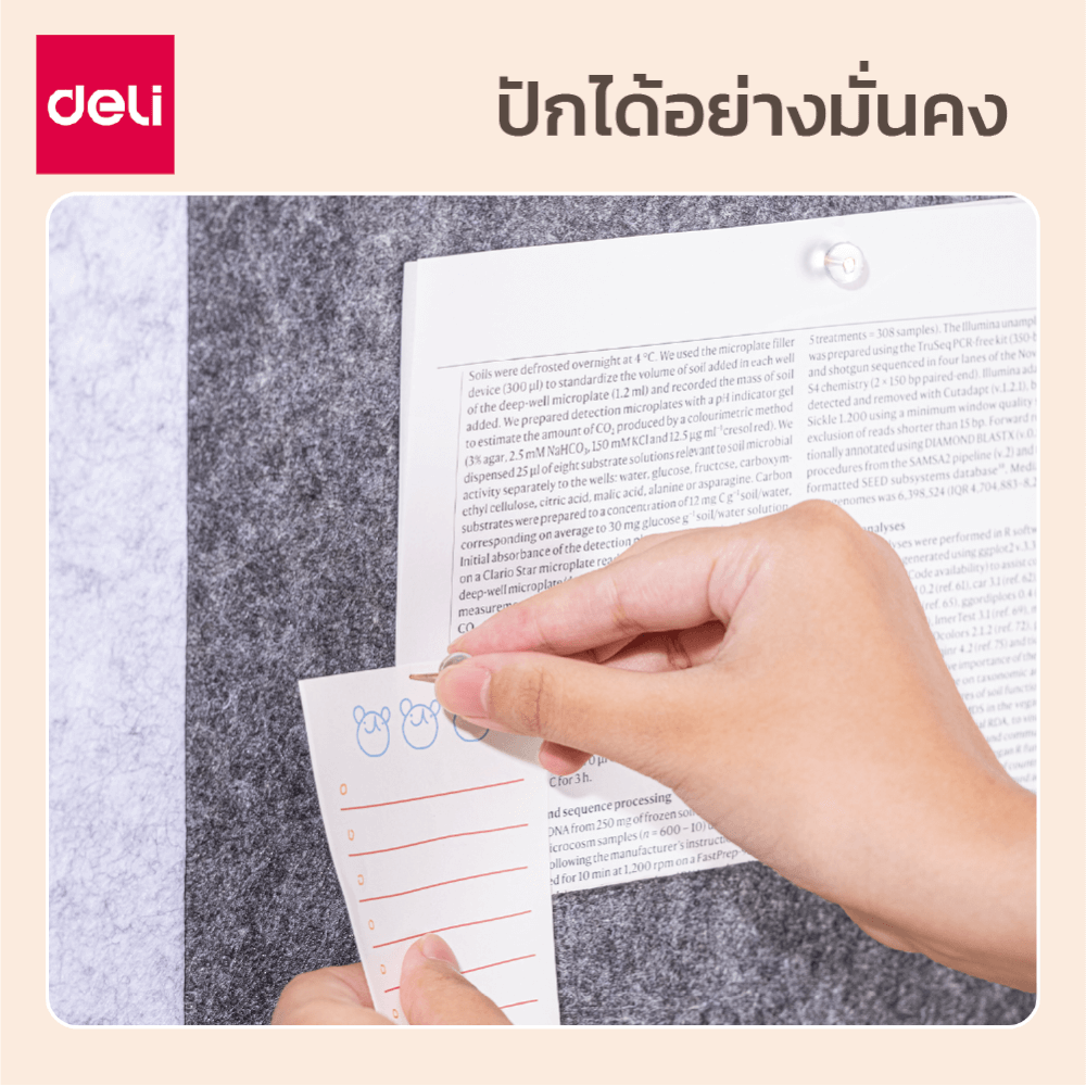 กระดานสักหลาด DELI EV351-LG-GR-01 สีเทาอ่อน_4