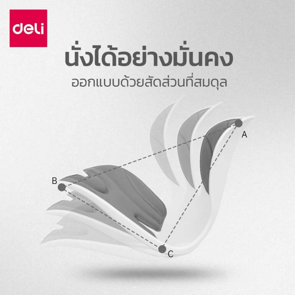 เบาะรองนั่งเพื่อสุขภาพ DELI VS1332-GR-01 13 นิ้ว สีเทา