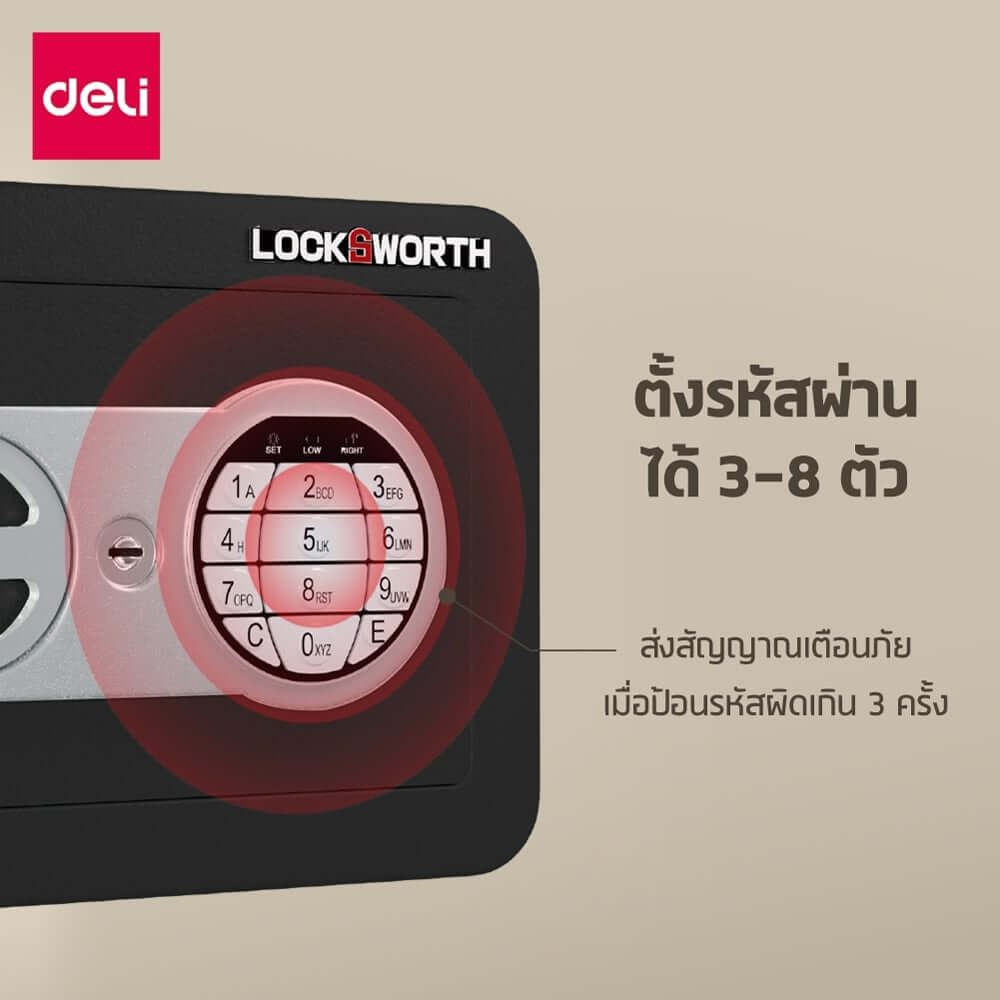 ตู้เซฟพร้อมช่องหยอดธนบัตร LOCKSWORTH VS4502-WH-01 สีขาว