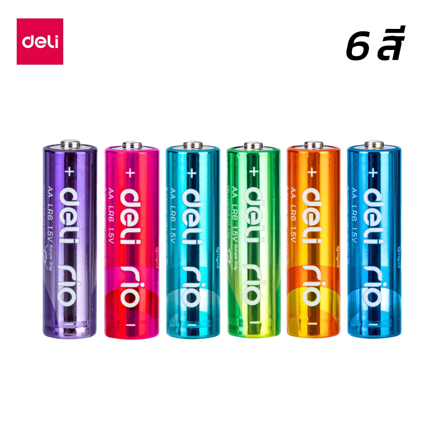 ถ่านอัลคาไลน์ AA DELI E82902-MX-01 24 ก้อน หลากสี