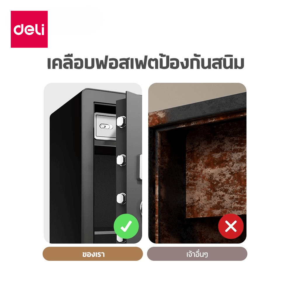 ตู้เซฟนิรภัย DELI ET553-BK-01 ขนาด 42X48X80 ซม 40กก สีดำ