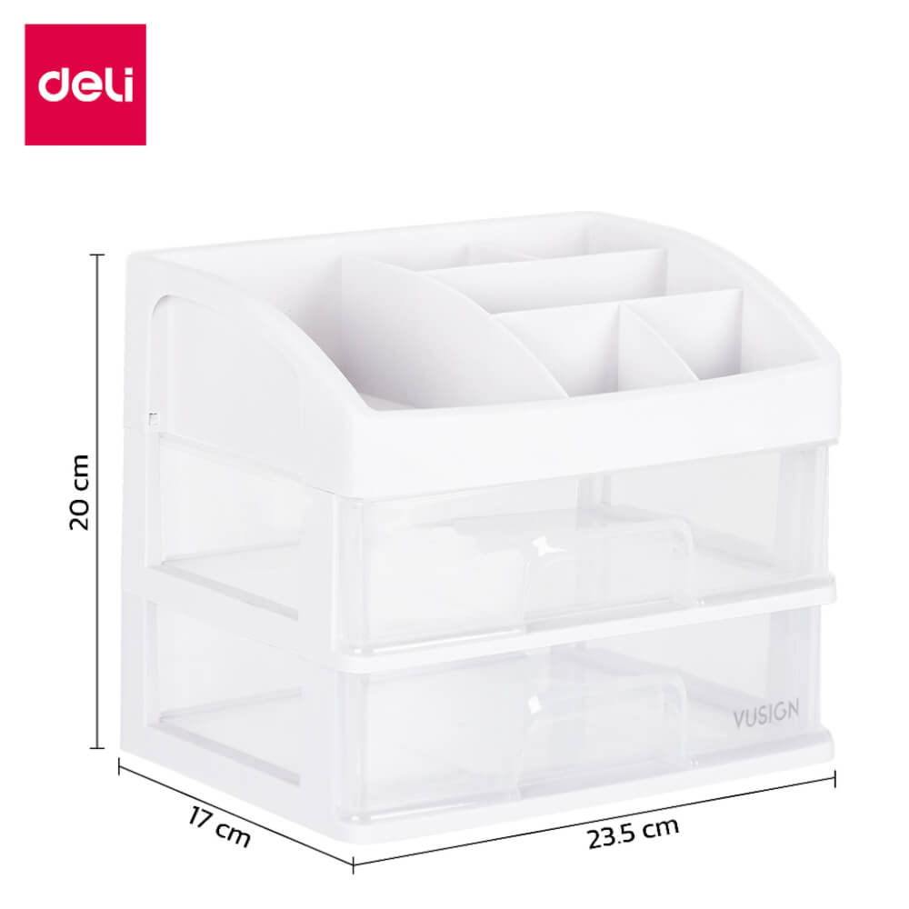 ชั้นวางเครื่องสำอางค์ DELI VS563-WH-01 2 ชั้น 23.5X17X20 ซม.