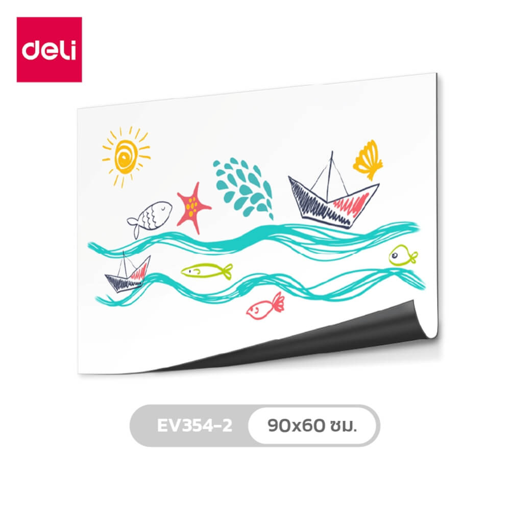 กระดานไวท์บอร์ด DELI EV354-2-WH-01 ขนาด 60 X 90 ซม. สีขาว_8
