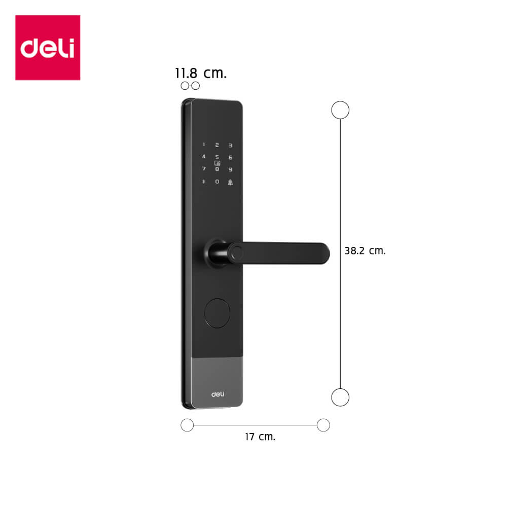 กลอนดิจิตอล DELI ES620-BK-01 ระบบสัมผัส รองรับAI สีดำ_9
