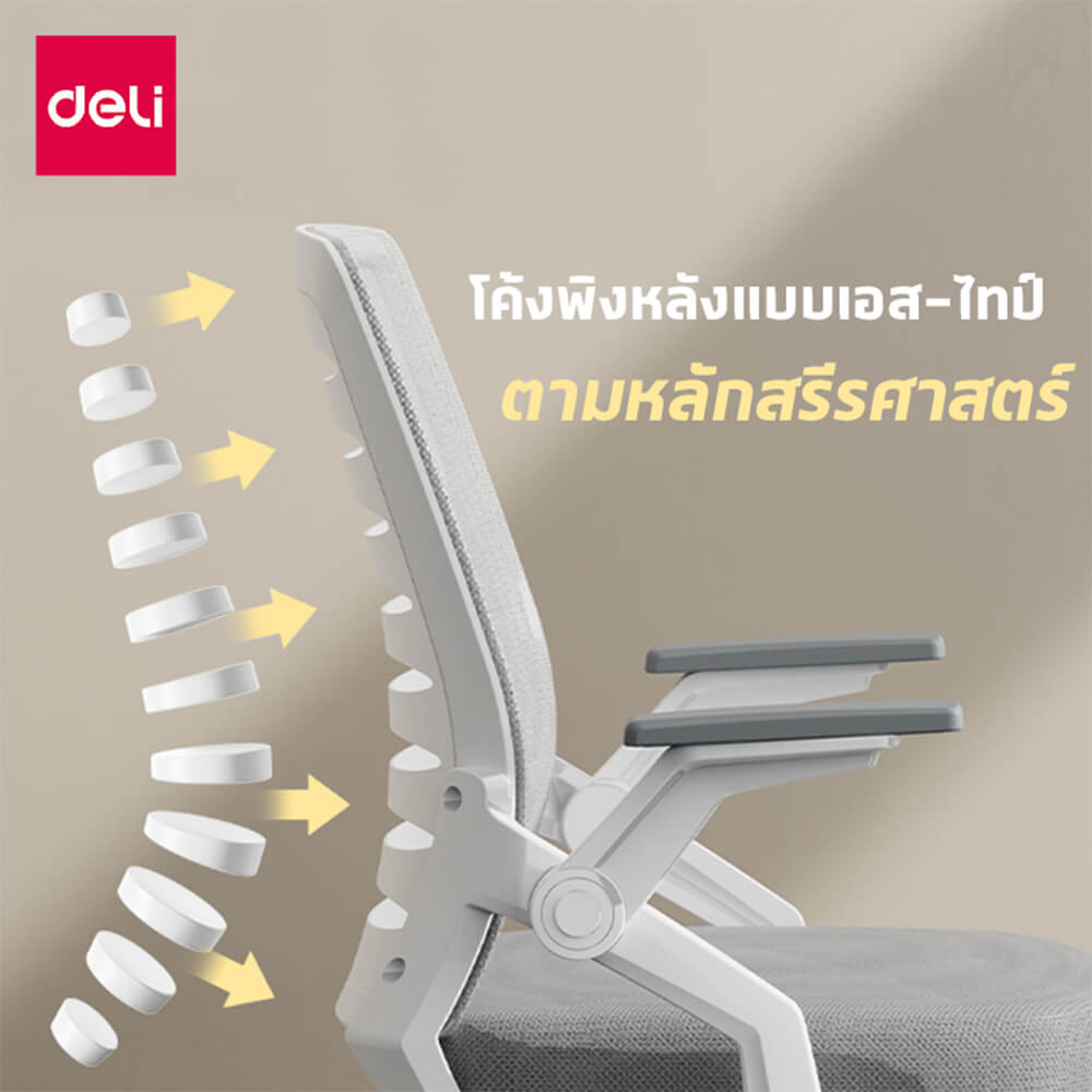 เก้าอี้สำนักงาน DELI รุ่น E4977-WH-01 สีขาว