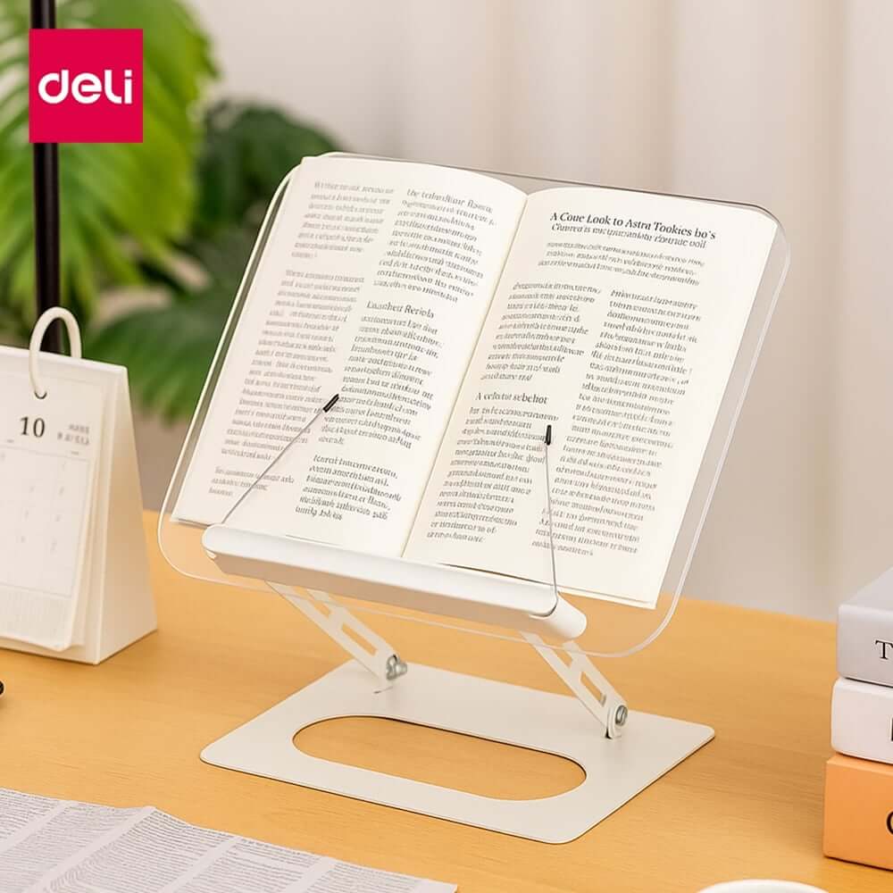 แท่นวางหนังสือ DELI VS6216-WH-01 ขนาด 24 X 30 ซม. สีใส