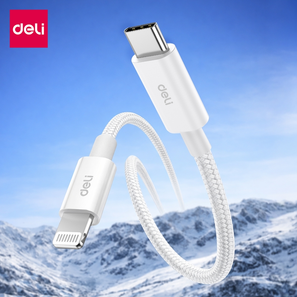 สายชาร์จ DELI ET851(02)-WH-01 C-L 20W 2เมตร สีขาว