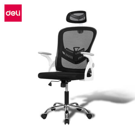 เก้าอี้สำนักงาน DELI E4955-WH-01 ปรับที่วางแขนได้ 90° สีขาว_0