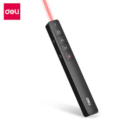 เลเซอร์พอยเตอร์ DELI ES001-BK-01 ไร้สาย2.4GHZ 100เมตร แสงแดง สีดำ_0