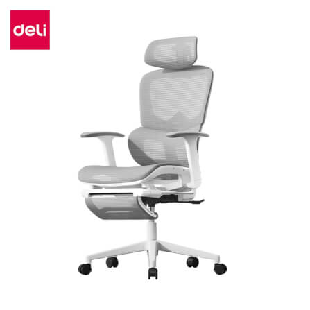 เก้าอี้ทำงาน DELI E4991-WH-01 มีที่พักเท้า สีขาว_0
