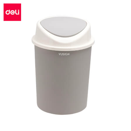 ถังขยะฝาสวิง DELI VS1107- GR-01 11ลิตร สีเทา_0