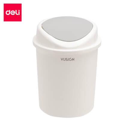 ถังขยะฝาสวิง DELI VS1106-WH-01 11ลิตร สีขาว_0