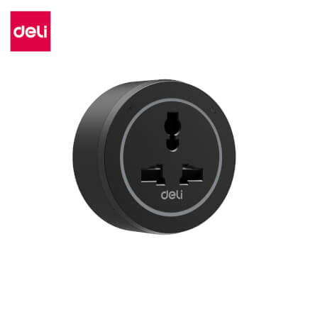 อแดปเตอร์ DELI ET889-BK-01 2500W 10A สีดำ_0
