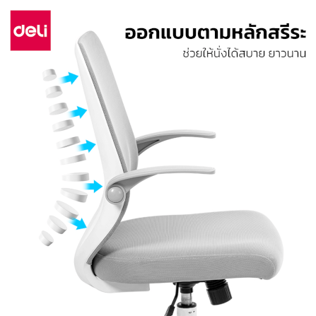 เก้าอี้สำนักงาน DELI KF219-WH-01 สีเทา_1