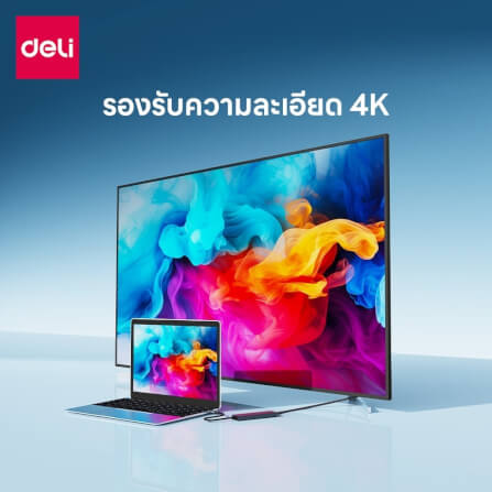 สาย HDMI DELI ET866-GR-01 TYPE-C HDMI 20ซม สีเทา_1