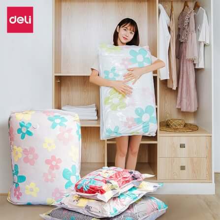 ถุงสูญญากาศ DELI VS584-MC-01 60X40 ซม. ลายดอกไม้_1