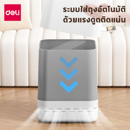 ถังขยะแบบฝากด DELI VS1128-WH-01 สีขาว ขนาด 23X23X30 CM_2