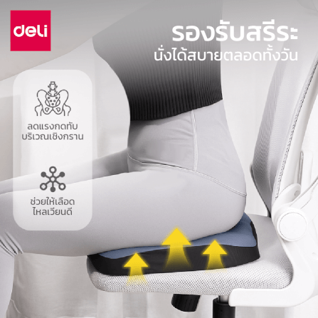 เบาะรองนั่งเพื่อสุขภาพ DELI VS1339-GR-01 15 นิ้ว สีเทา_2