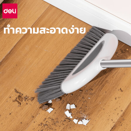 ไม้กวาดพร้อมที่โกยผง DELI VS1001-WH-01 สีขาว_3