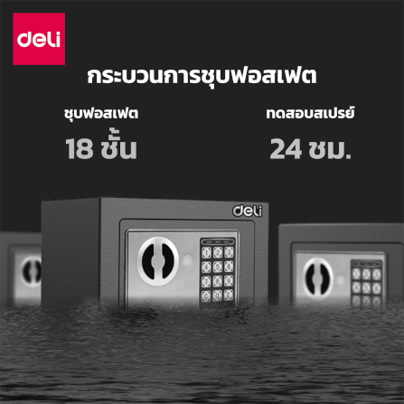ตู้เซฟนิรภัย DELI ET510-BK-01 ขนาด 17X23X17 CM 3KG สีดำ_5