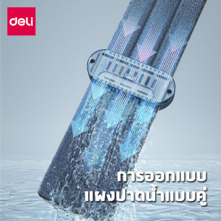 ไม้ถูพื้นรีดน้ำในตัว ฉีดสเปรย์ DELI VS1042-WH-01 สีขาว_6