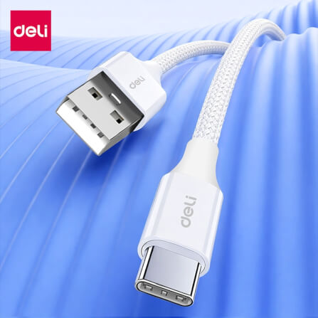 สายชาร์จ DELI ET852(01)-WH-01 A-C 100W 1เมตร สีขาว_6