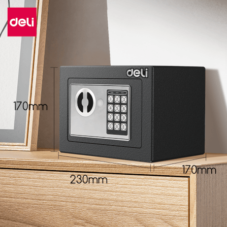 ตู้เซฟนิรภัย DELI ET512-BR-01 ขนาด 17X23X17 CM 3KG สีครีม_6
