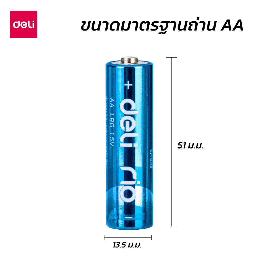 ถ่านอัลคาไลน์ AA DELI E82902-MX-01 24 ก้อน หลากสี_7