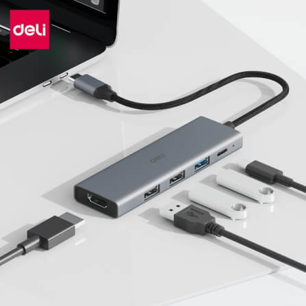 สาย HDMI DELI ET866-GR-01 TYPE-C HDMI 20ซม สีเทา_8