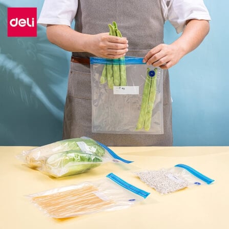 ถุงซีลสุญญากาศ แบบเรียบ DELI VS1321-BL-01 26X28 ซม. สีใส 1 ใบ_9