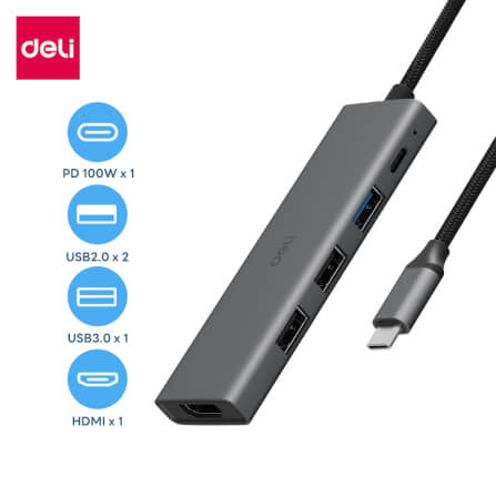 สาย HDMI DELI ET866-GR-01 TYPE-C HDMI 20ซม สีเทา_11