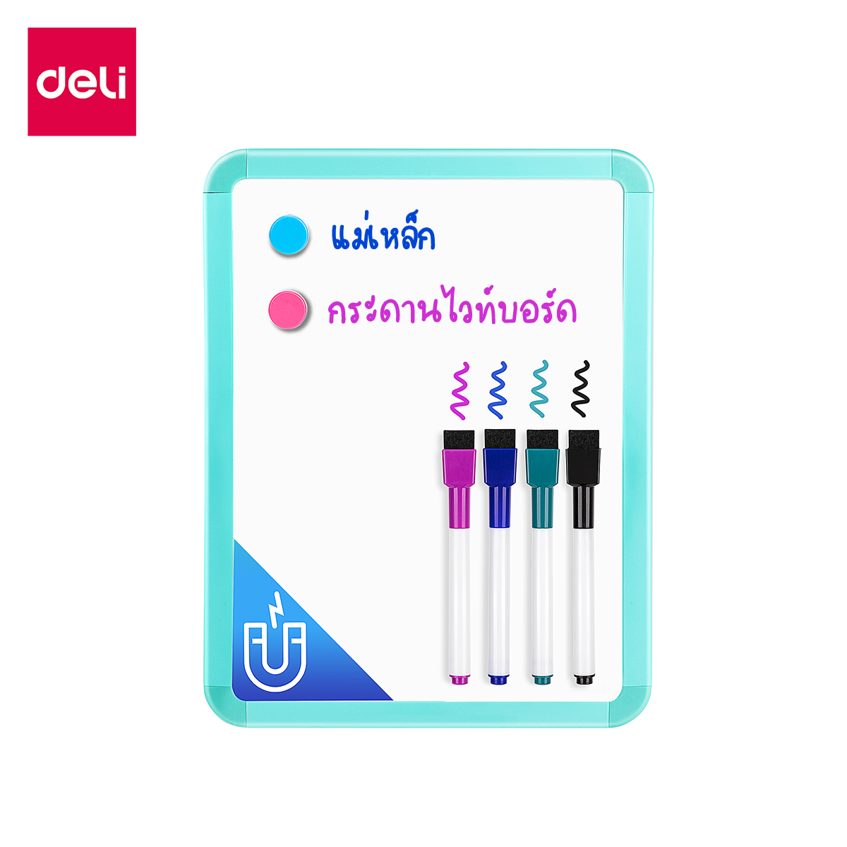 กระดานไวท์บอร์ดเด็ก Deli VS008D-GN-01 ขนาด 21 x 28 cm_0