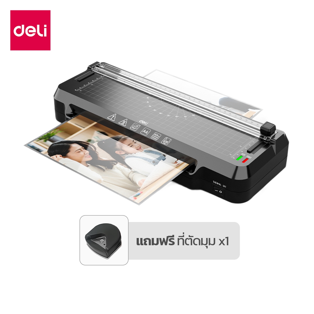 เครื่องเคลือบเอกสาร A4 DELI ET107-BK-01 50 - 100 MIC สีดำ_0