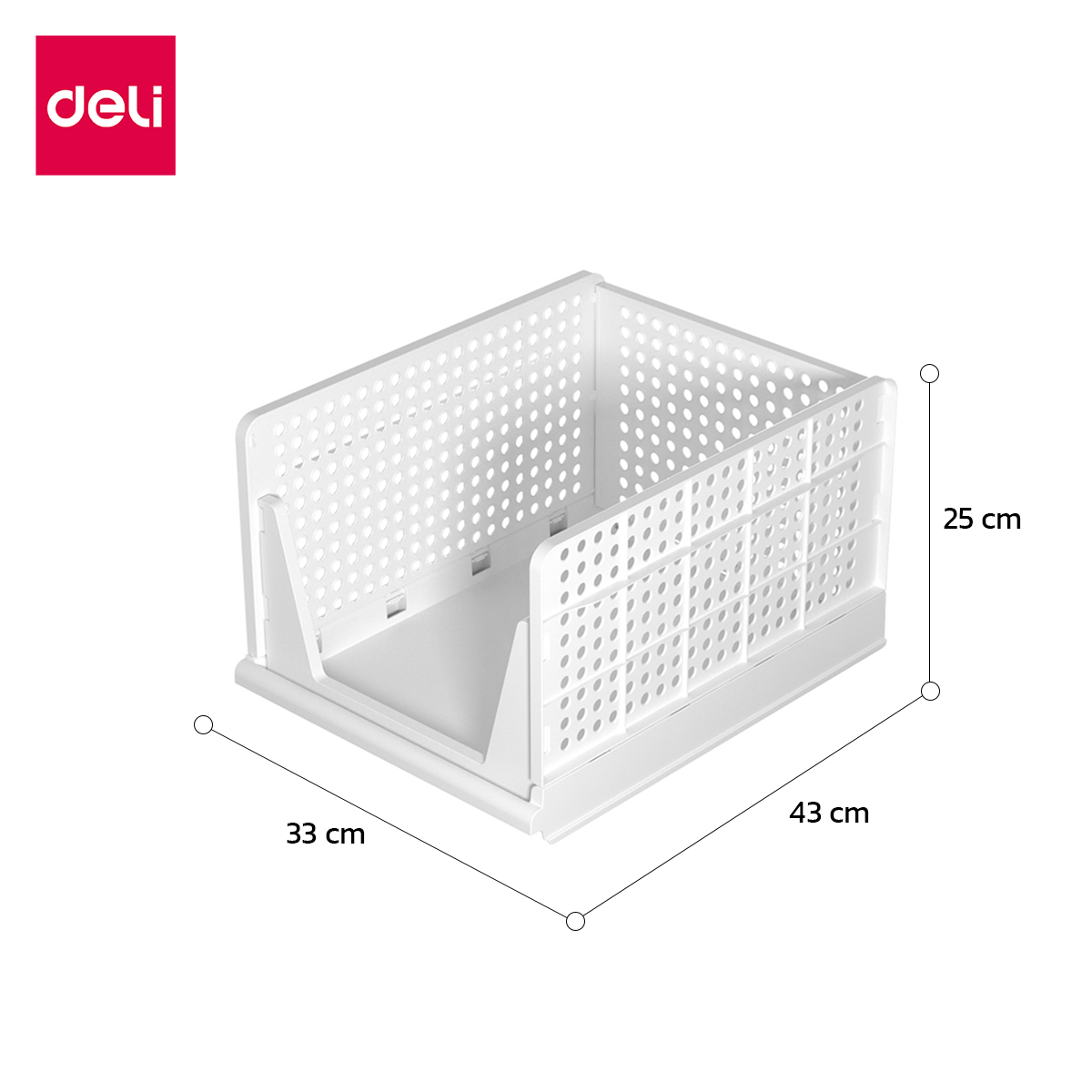 ชั้นเก็บของแบบลิ้นชัก DELI VS491-VS492-WH-02 ขนาด 43X33X25 ซม. สีขาว_7
