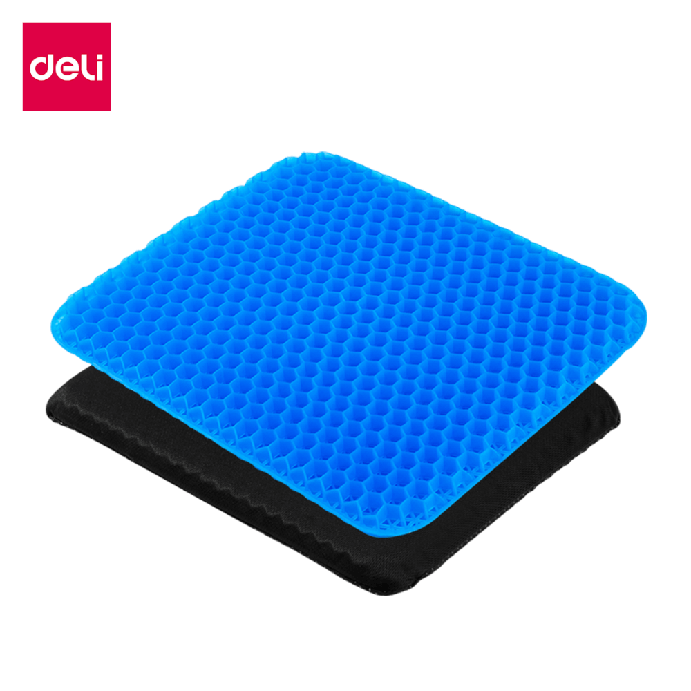 เบาะรองนั่งเจล Deli VS756-BL-01 ขนาด 25x30x3 cm