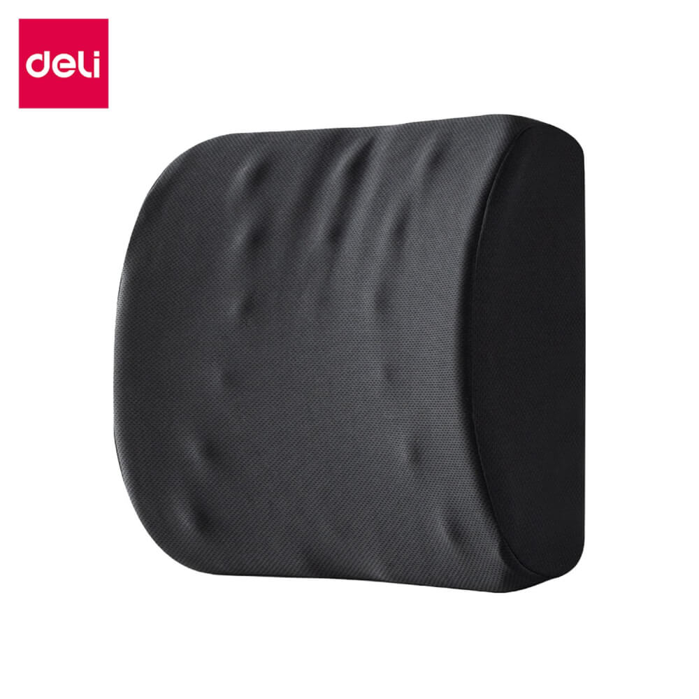 เบาะรองหลังเพื่อสุขภาพ Deli VS765-BK-01 สีดำ ขนาด 39x33x9 cm