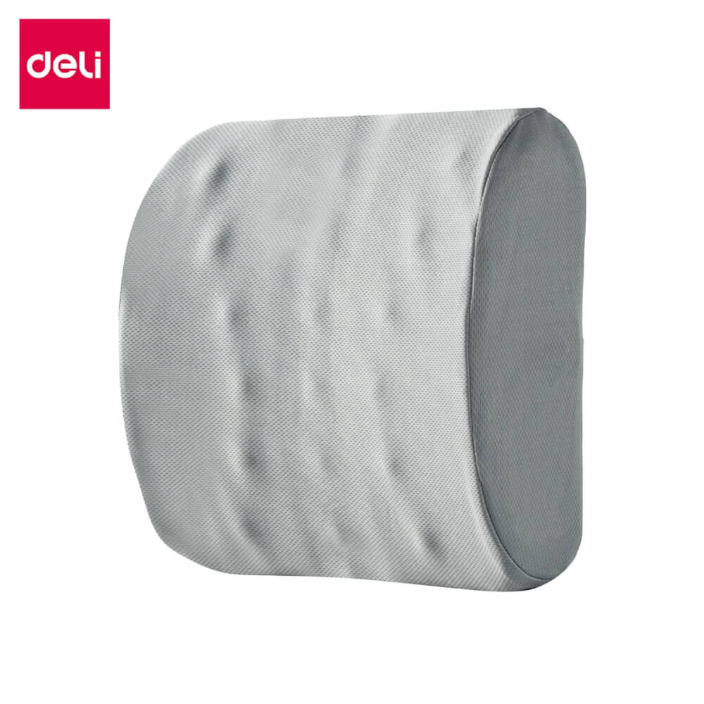 เบาะรองหลังเพื่อสุขภาพ Deli VS765-GR-01 สีเทา ขนาด 39x33x9 cm
