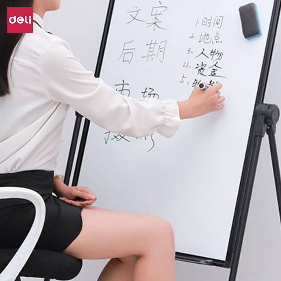 กระดานไวท์บอร์ด 3ขา Deli E7885-SL-01 ขนาด 60 x 90 cm