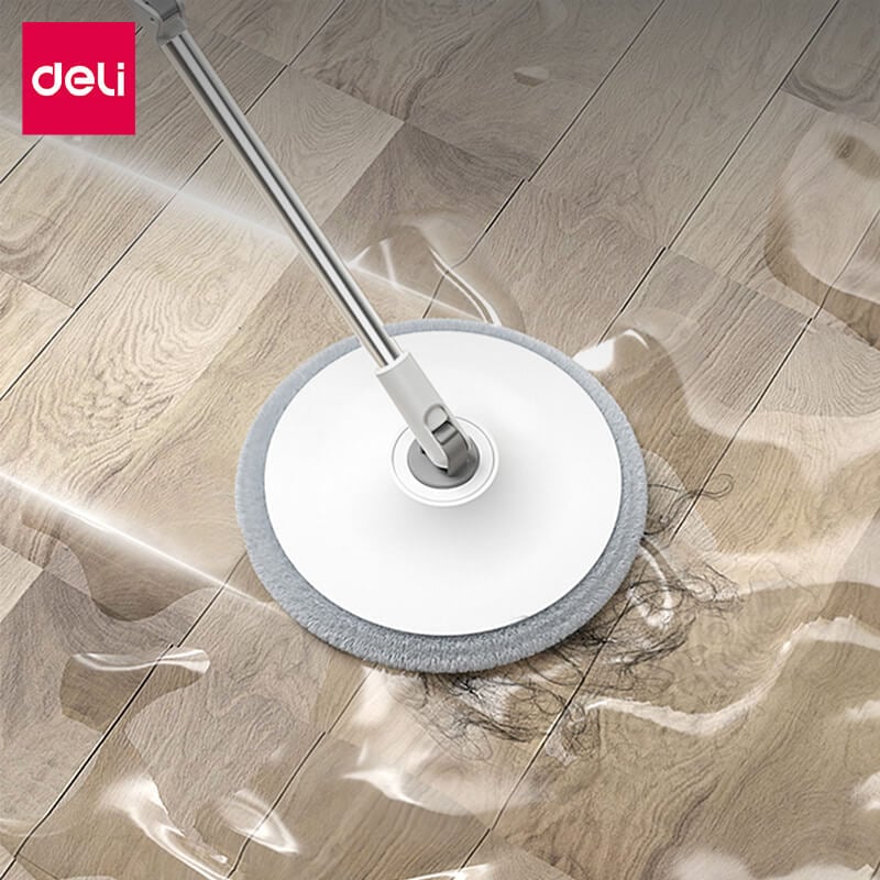 ชุดถังปั่นพร้อมไม้ม็อบ Deli VS1045-GR-01 สีเทา