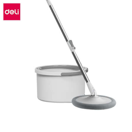 ชุดถังปั่นพร้อมไม้ม็อบ Deli VS1045-GR-01 สีเทา