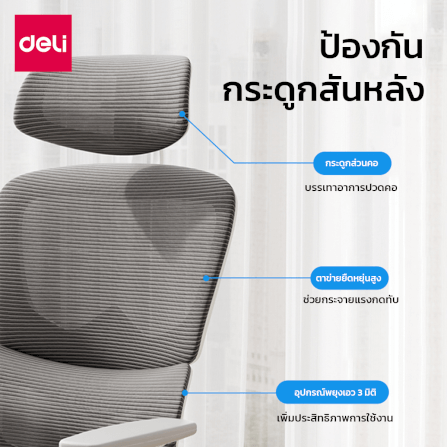 เก้าอี้สำนักงาน Deli KF243-BK-01 สีดำ_1