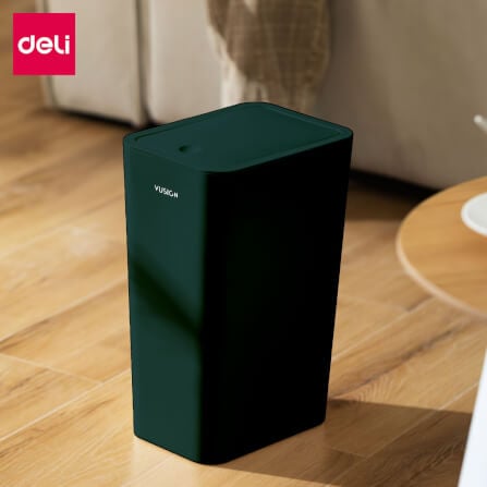 ถังขยะแบบฝากด Deli VS1109-GN-01 สีเขียว ขนาด 25.8x17.8x35 cm_1