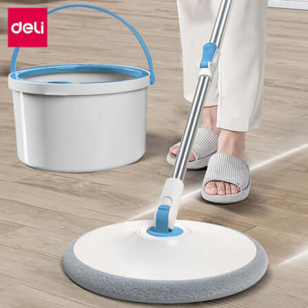 ชุดถังปั่นพร้อมไม้ม็อบ Deli VS1045-BL-01 สีฟ้า_1