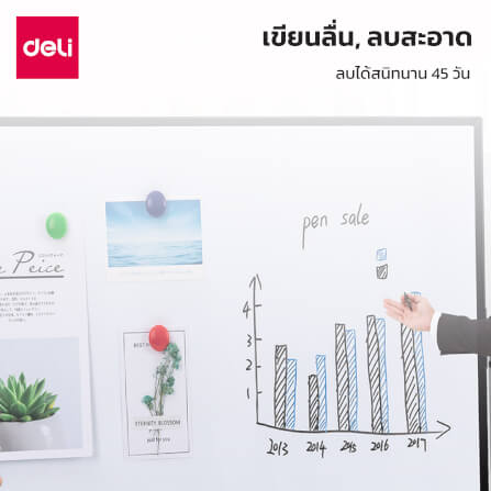 กระดานไวท์บอร์ด Deli 50106-BK-01 ขนาด 90 x 150 cm_2