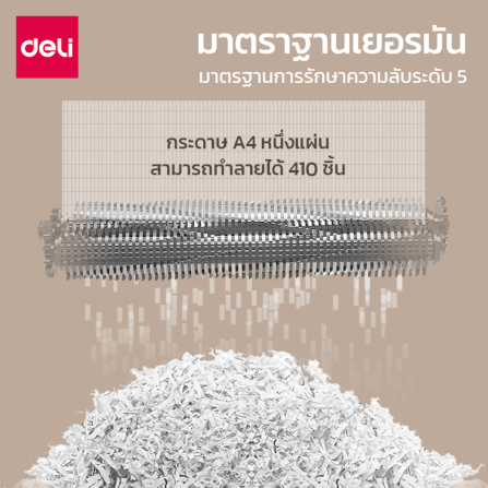 เครื่องทำลายเอกสารอัตโนมัติ เครื่องย่อยกระดาษ A4 Deli ET048-WH-01 120นาที-16แผ่น_3