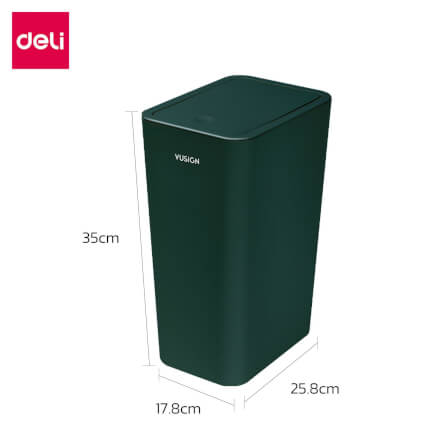 ถังขยะแบบฝากด Deli VS1109-GN-01 สีเขียว ขนาด 25.8x17.8x35 cm_7
