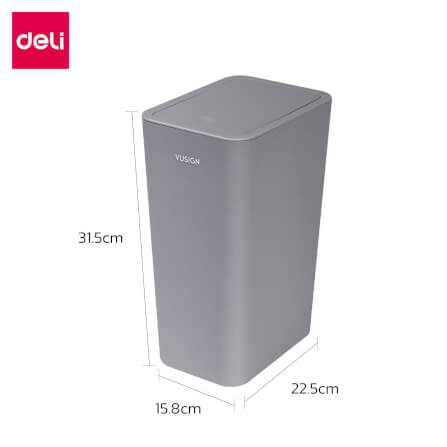 ถังขยะแบบฝากด Deli VS1120-GR-01 สีเทา ขนาด 22.5x15.8x31.5 cm_7