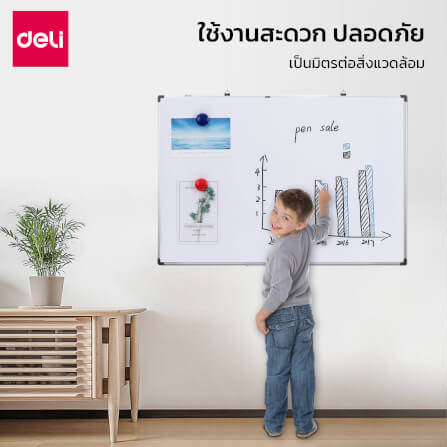 กระดานไวท์บอร์ด Deli E39032A-SL-01 ขนาด 45 x 60 cm_8